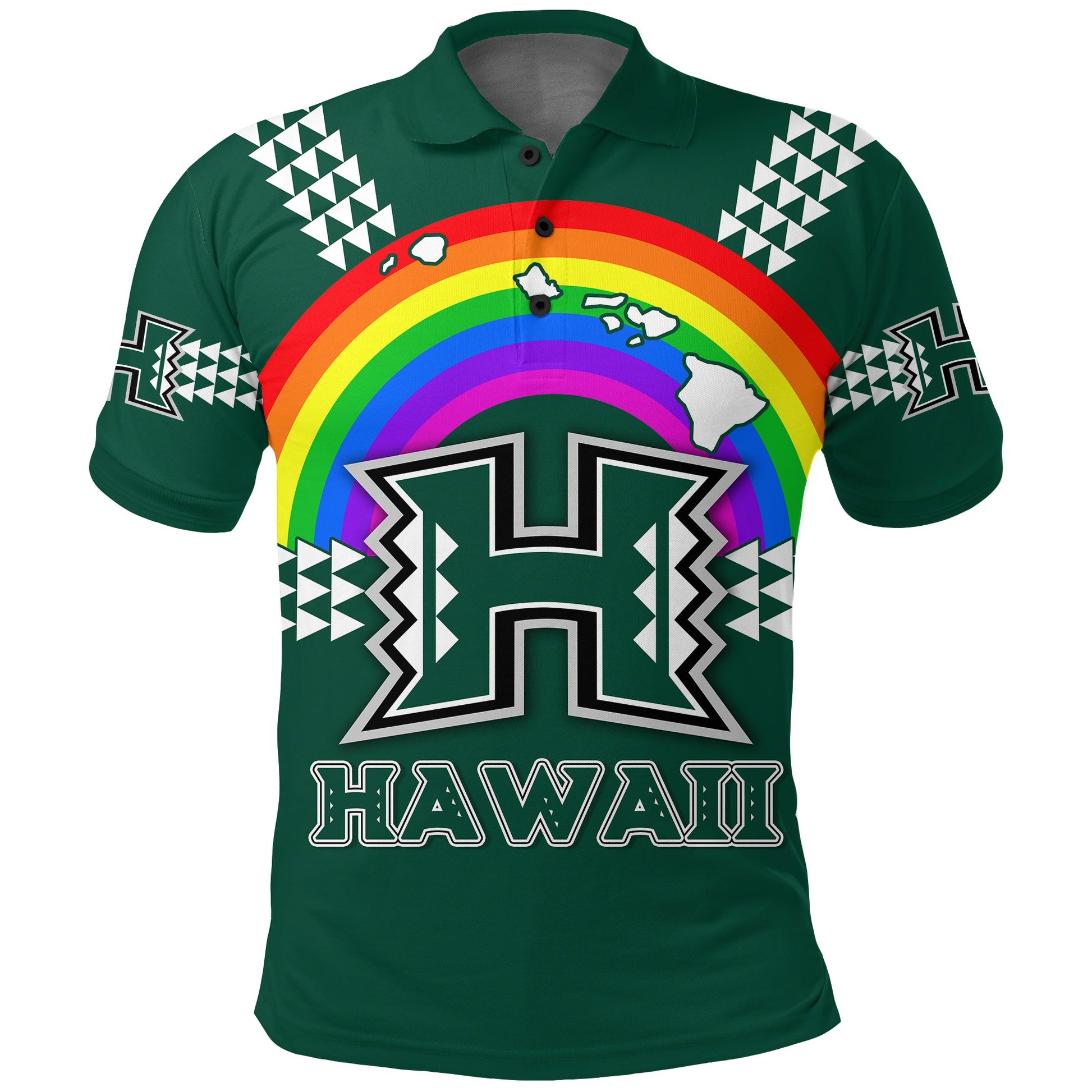 Hawaii Rainbow Warriors Polo Shirt - Custom Text and Number