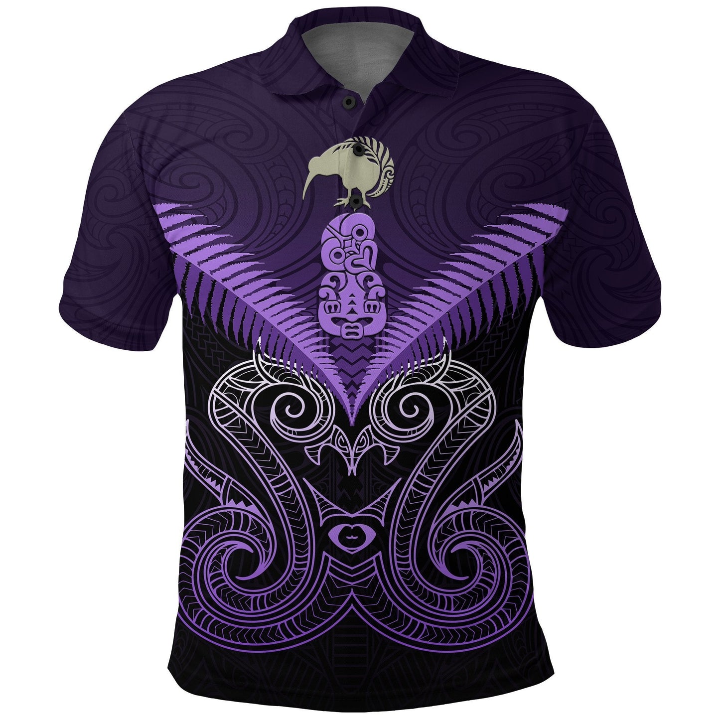 Maori Manaia New Zealand Polo Shirt Purple