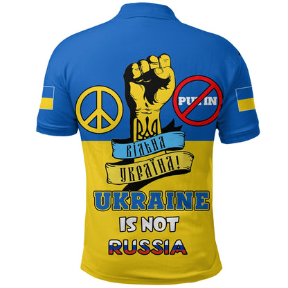 Stand with Ukraine Polo Shirt Peace Love and is Not Russia