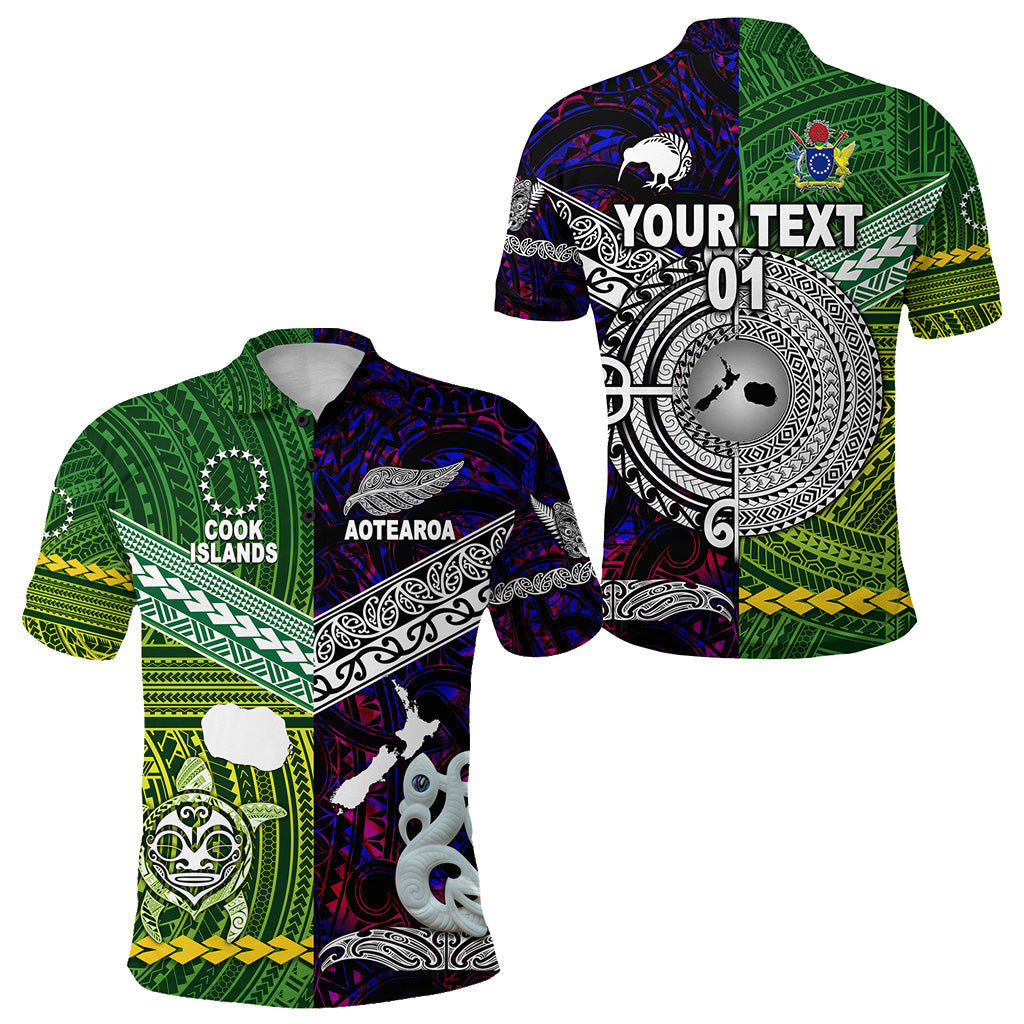 Custom Personalised New Zealand Maori Aotearoa Polo Shirt Cook Islands Together - Purple, Custom Text And Number
