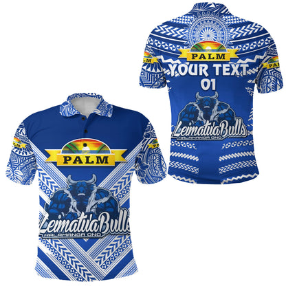 Custom Personalised Mate Ma'a Tonga Polo Shirt Leimatu'a Bulls Creative Style - Blue, Custom Text And Number