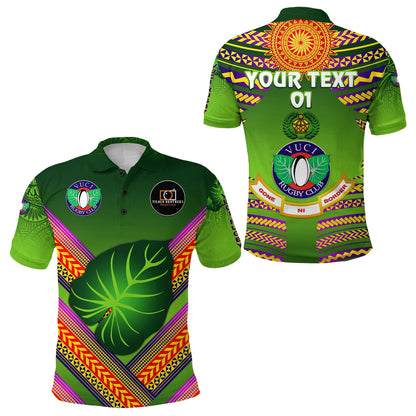 Custom Personalised Fiji Vuci Rugby Club Polo Shirt Creative Style - Green, Custom Text And Number