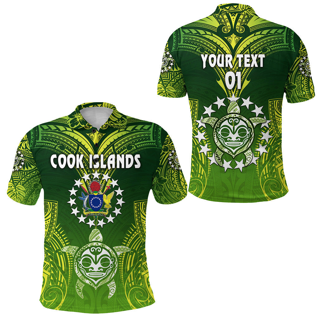 Custom Personalised Text And Number Cook Islands Polo Shirt Happy Independence Anniversary