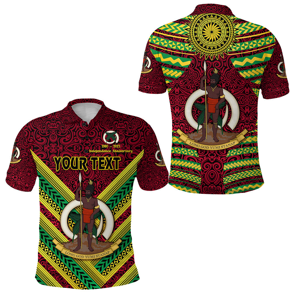 Custom Personalised Vanuatu Special Independence Anniversary Polo Shirt Creative Style - Red