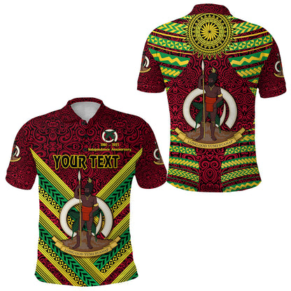 Custom Personalised Vanuatu Special Independence Anniversary Polo Shirt Creative Style - Red
