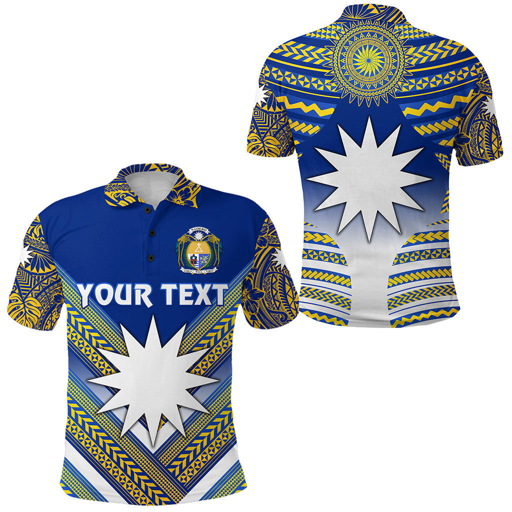 Custom Personalised Nauru Polynesian Flag Polo Shirt Creative Style - Blue NO.1