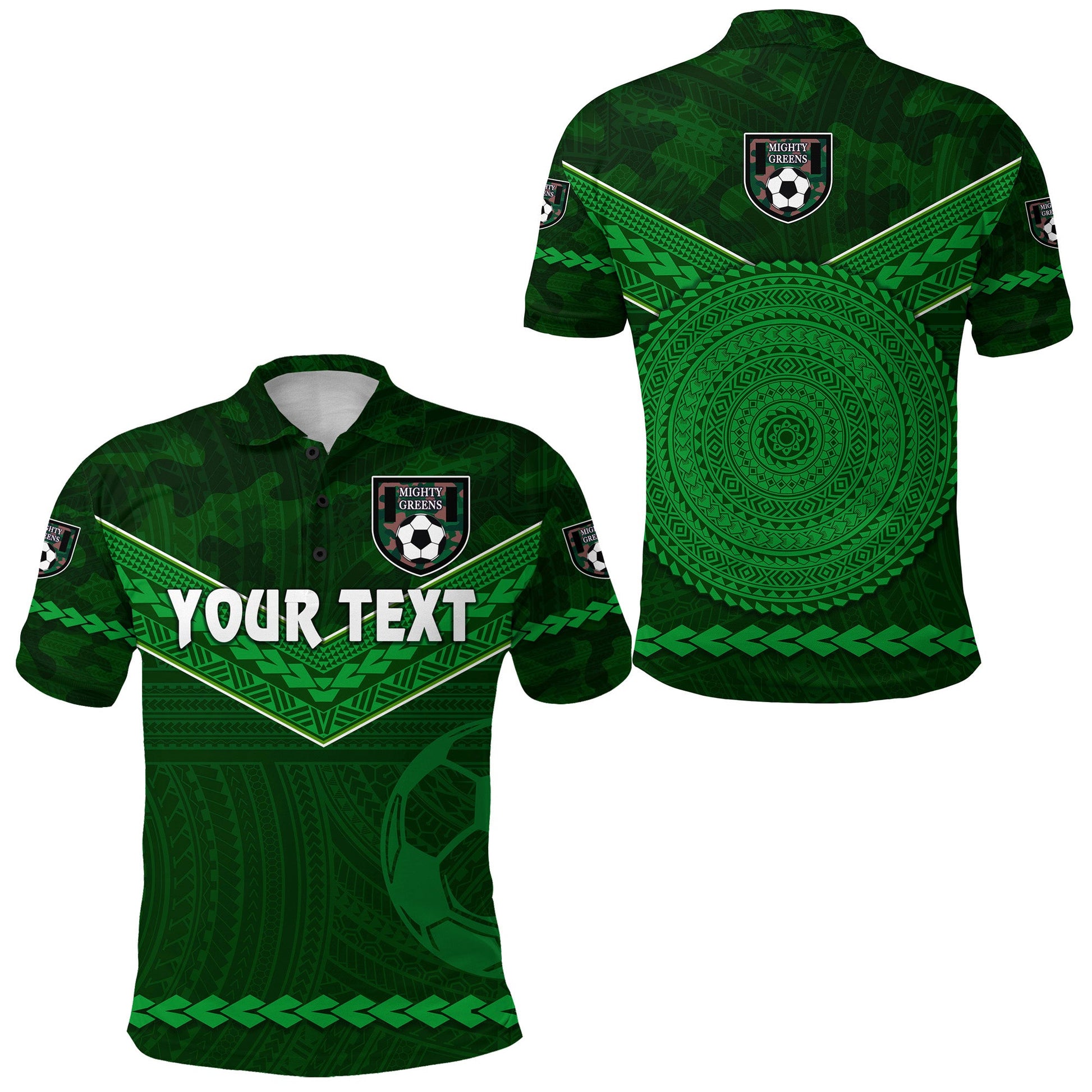 Custom Personalised Mighty Greens Polo Shirt Military Football Team Simple Style NO.1