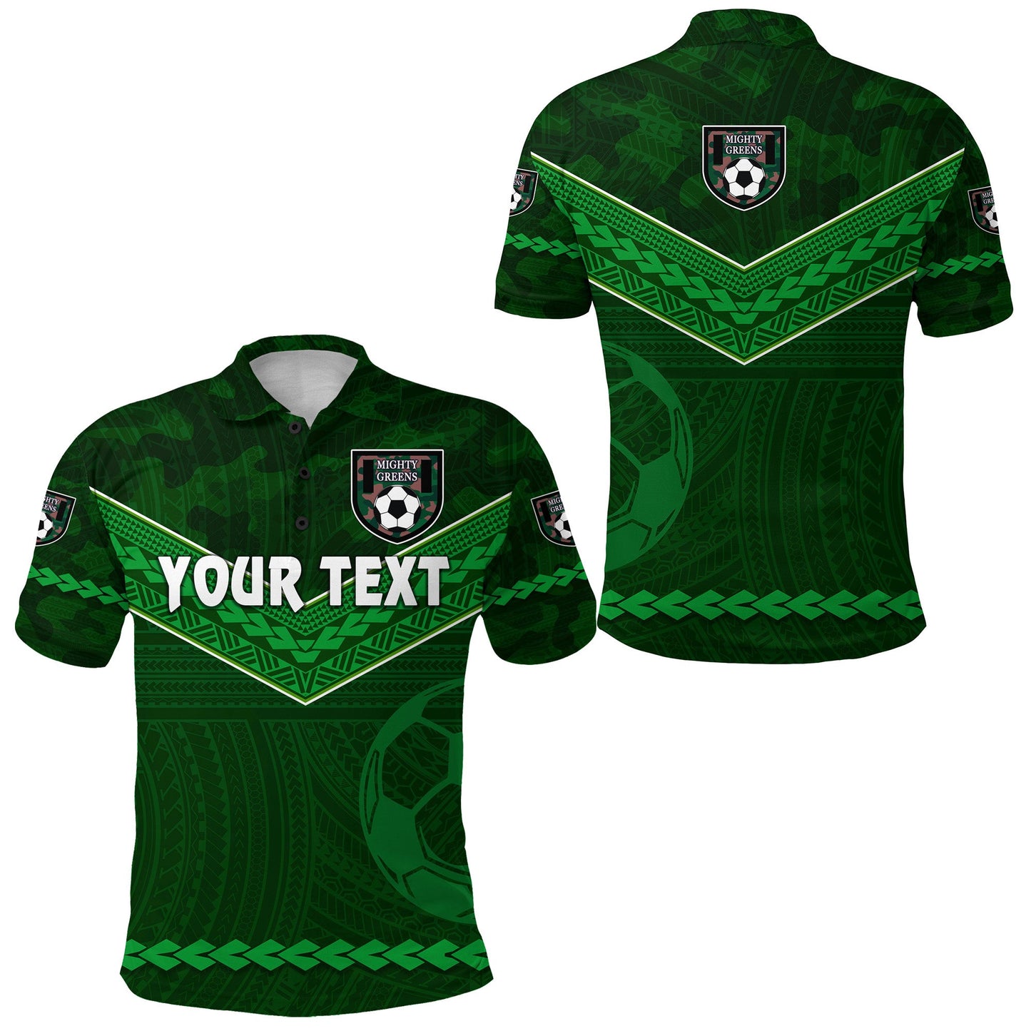 Custom Personalised Mighty Greens Polo Shirt Military Football Team Simple Style