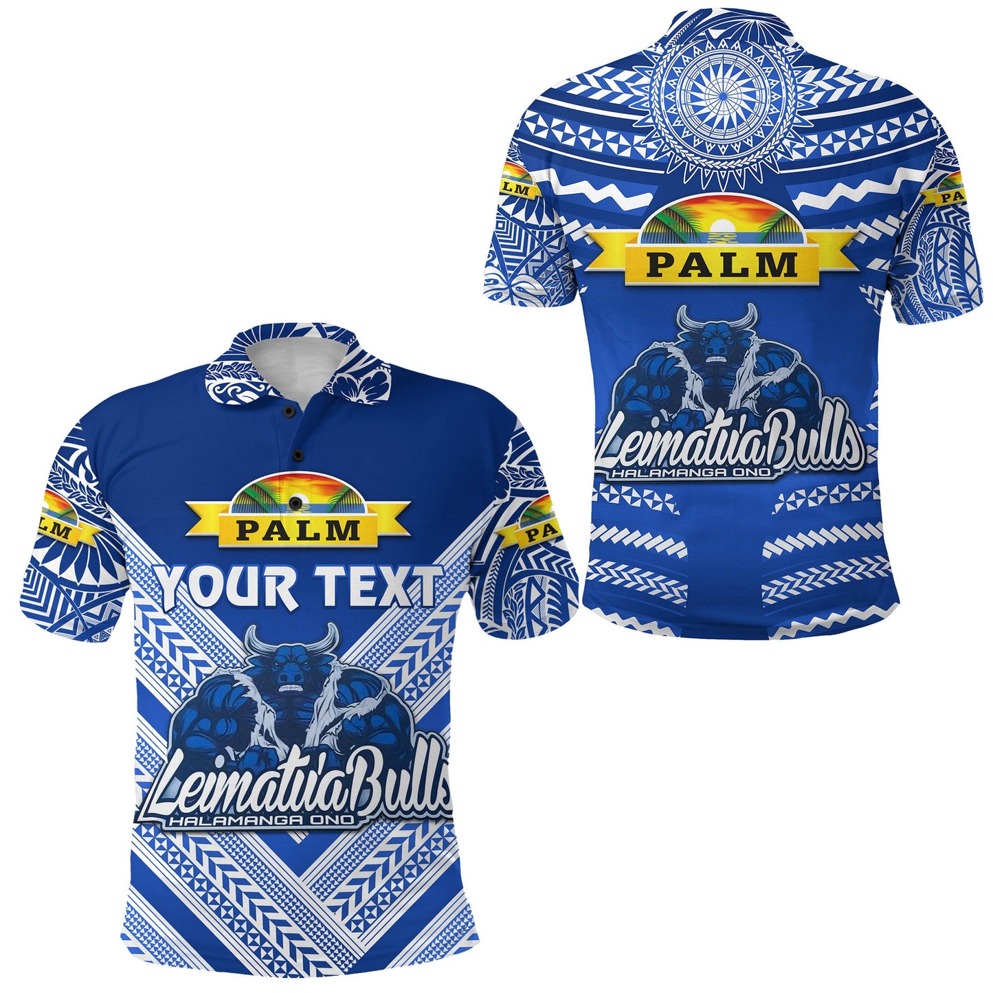 Custom Personalised Mate Ma'a Tonga Polo Shirt Leimatu'a Bulls Creative Style - Blue