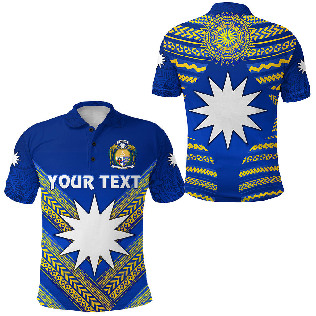 Custom Personalised Nauru Polynesian Flag Polo Shirt Creative Style - Blue