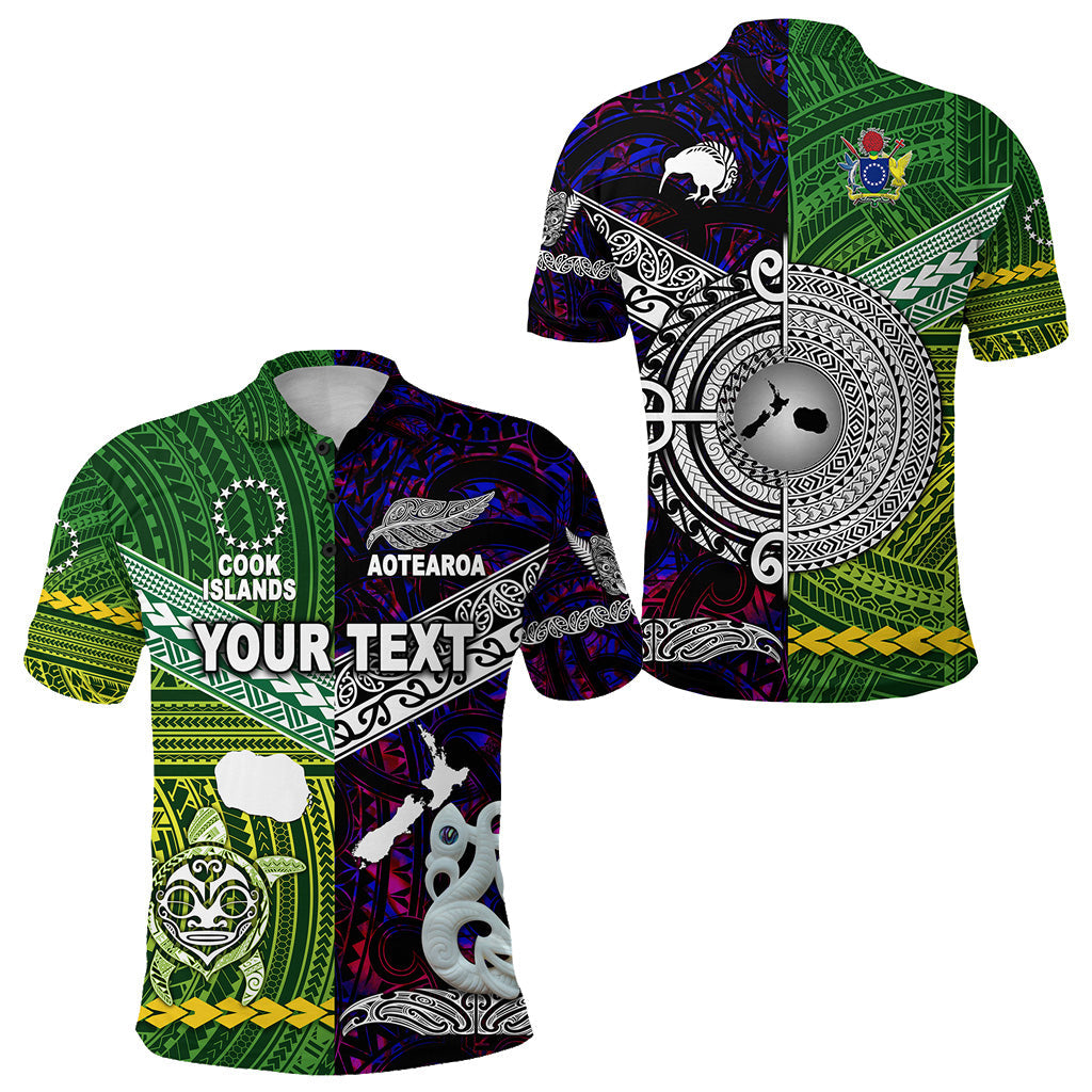 Custom Personalised New Zealand Maori Aotearoa Polo Shirt Cook Islands Together - Purple