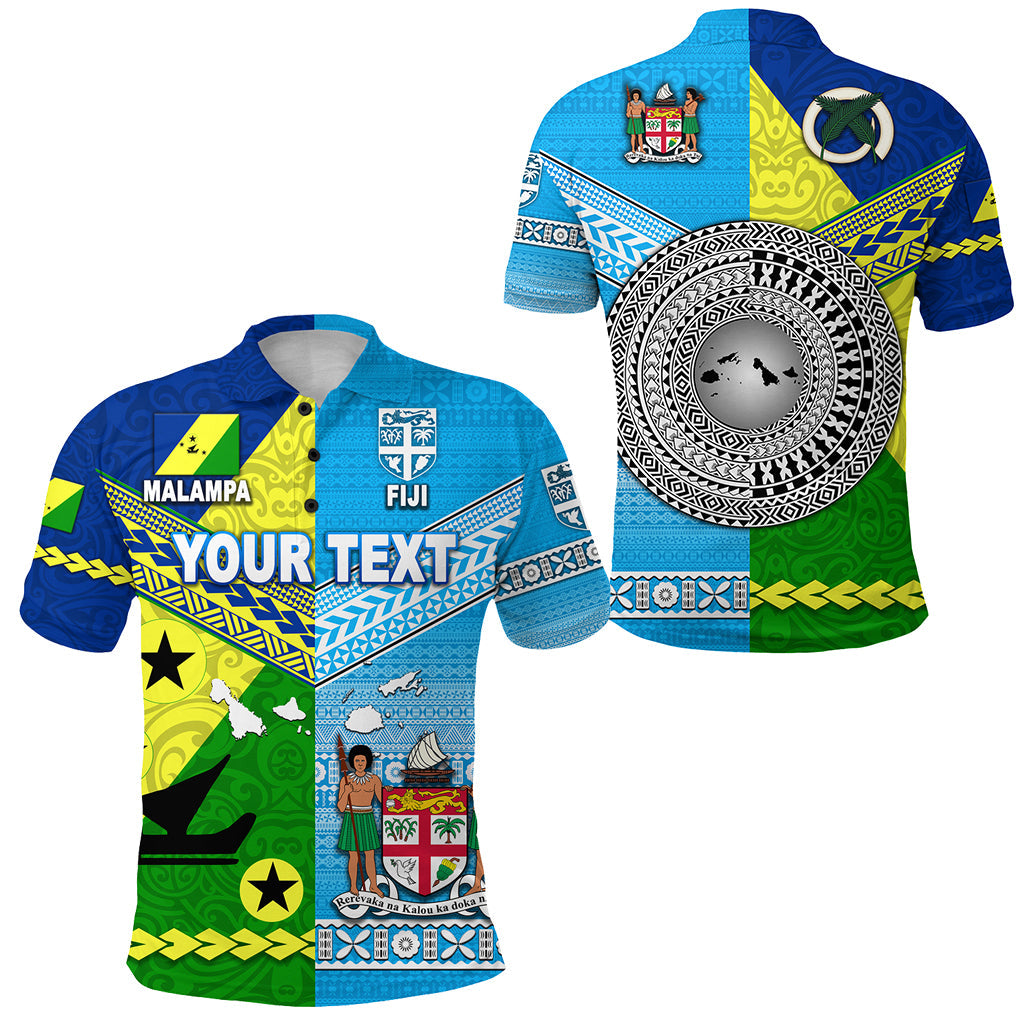 Custom Personalised Vanuatu Malampa Province And Fiji Polo Shirt Together