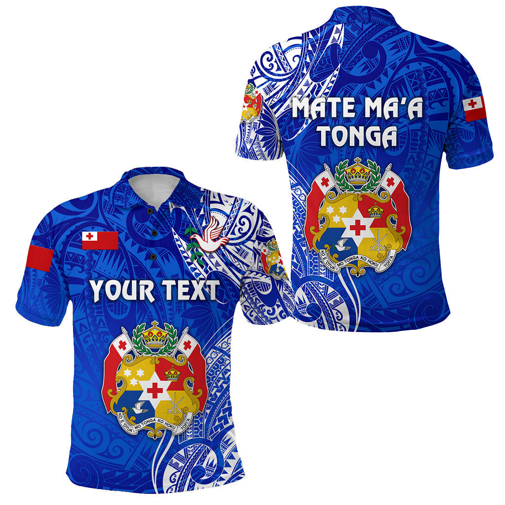 Custom Personalised Tonga Coat Of Arms Polo Shirt Simple Vibes - Blue