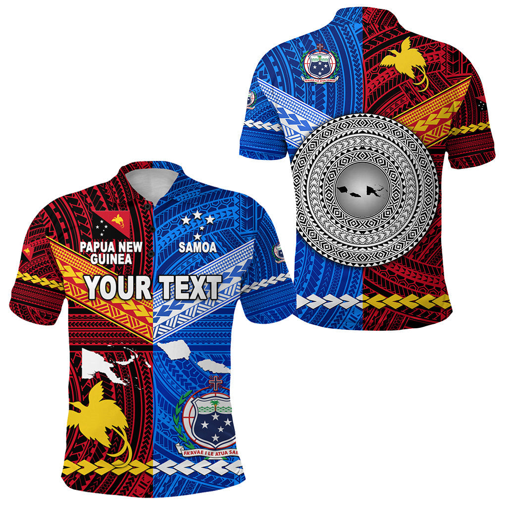 Custom Personalised Papua New Guinea And Samoa Together Polo Shirt