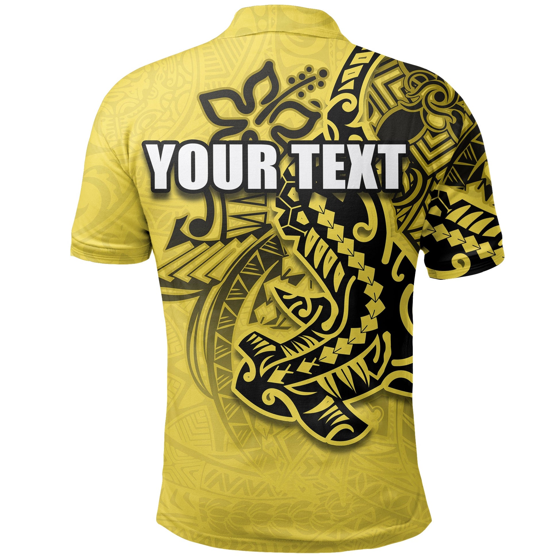 Custom Personalised Hammerhead shark Polo Shirt Polynesian Yellow Style