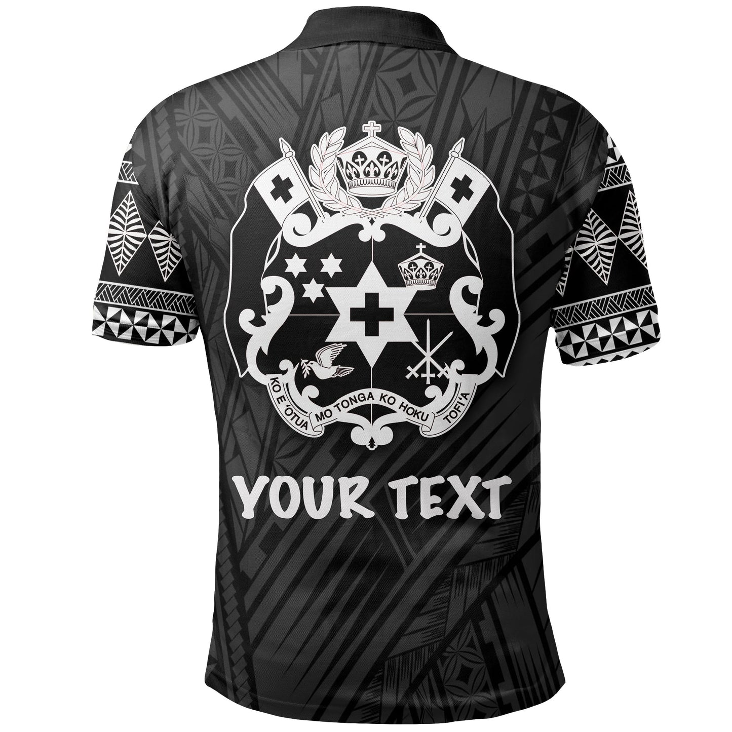 Custom PersonalisedTonga Polo Shirt Ngatu Black Style