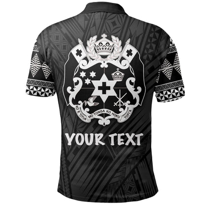 Custom PersonalisedTonga Polo Shirt Ngatu Black Style