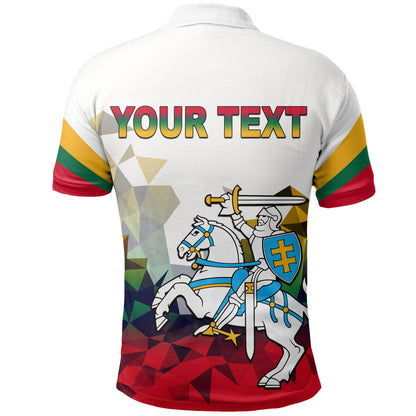 Custom Lithuania Polo Shirt Polygonal Template Style