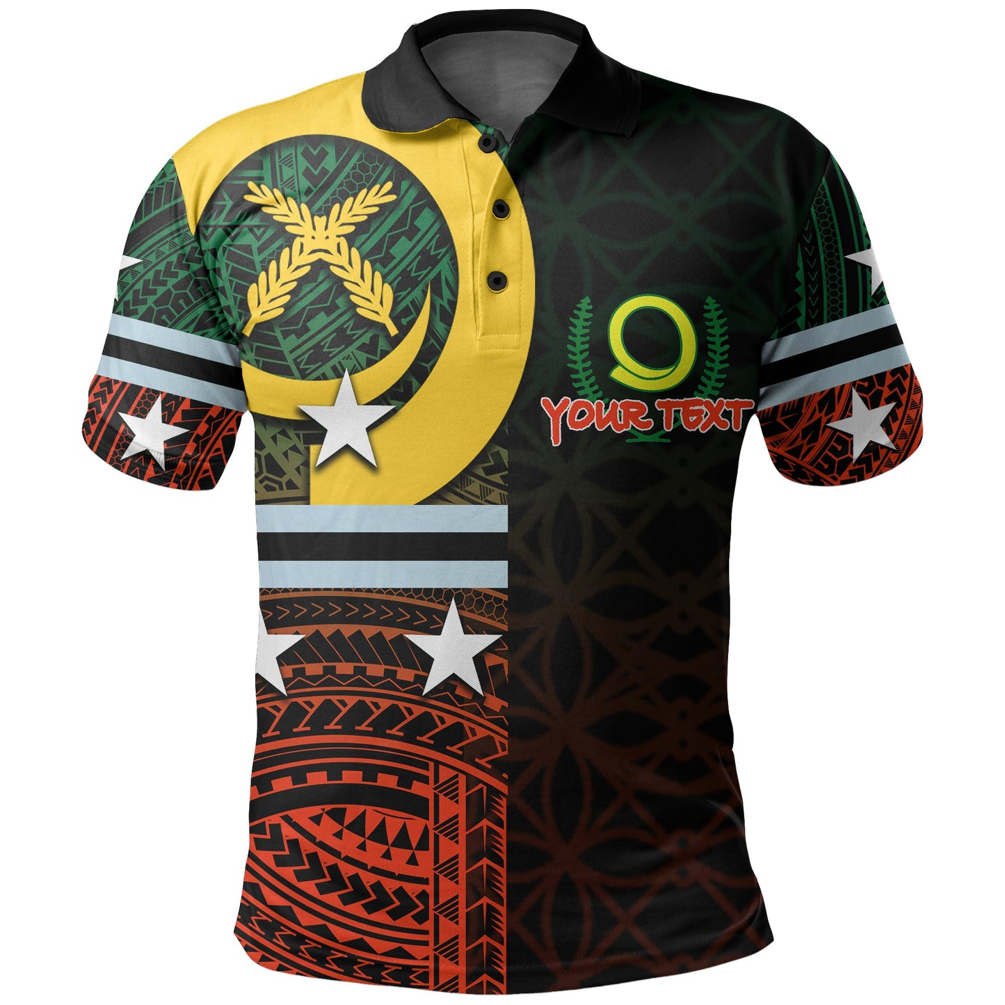 Custom Personalised Penama Day Polo Shirt Polynesian Patterns Mix Sand Drawing