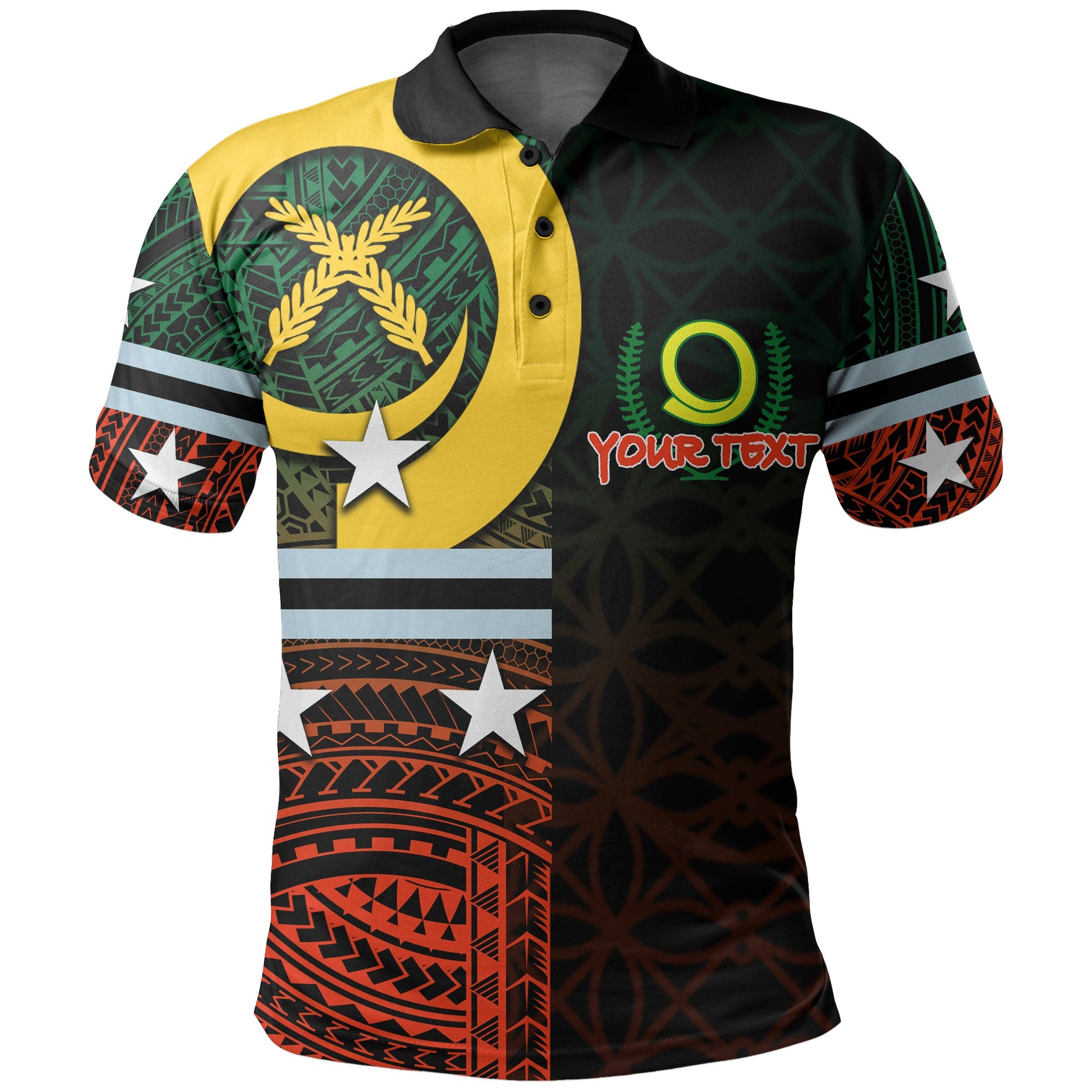 Custom Personalised Penama Day Polo Shirt Polynesian Patterns Mix Sand Drawing