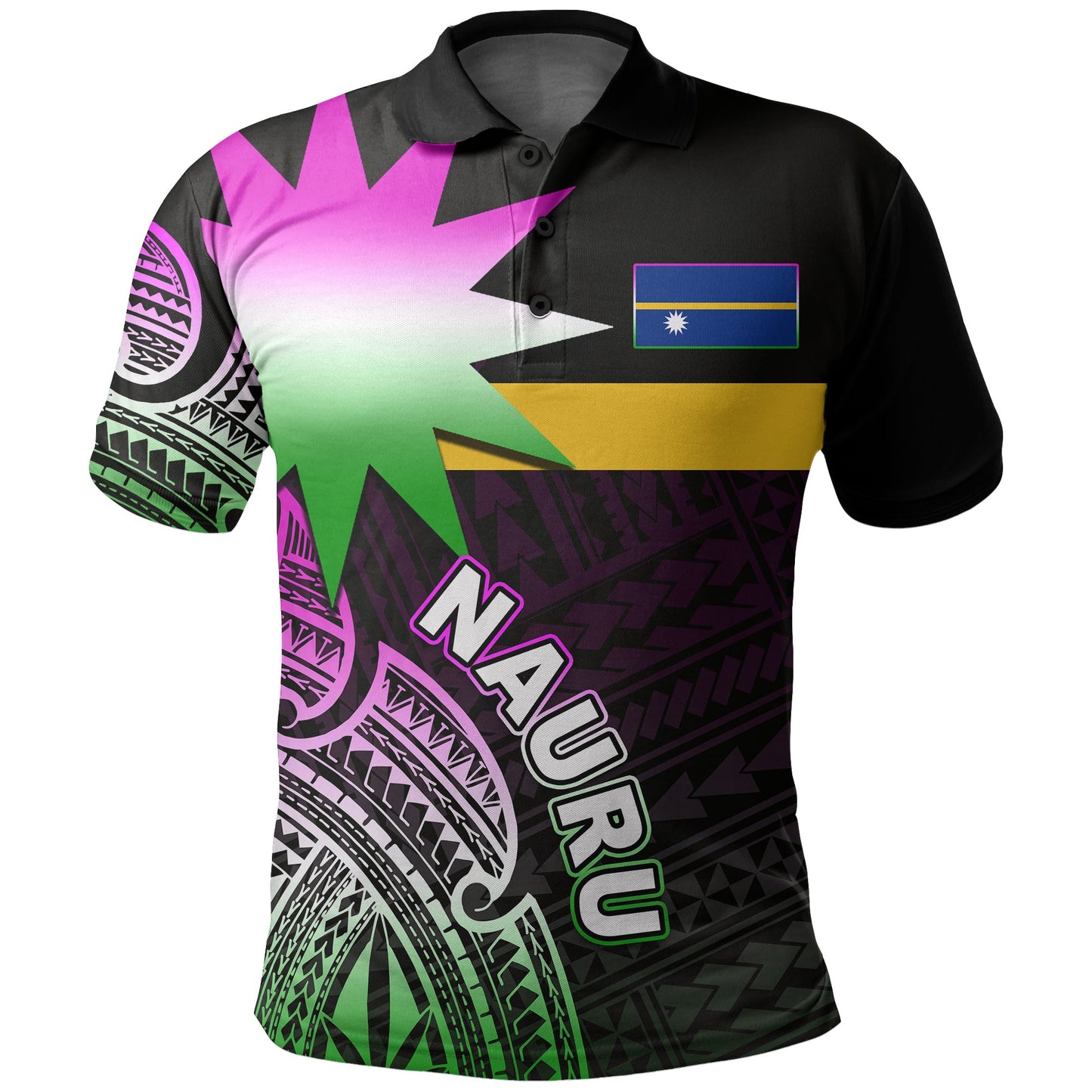 Nauru Polo Shirt Flag In Heart No.2