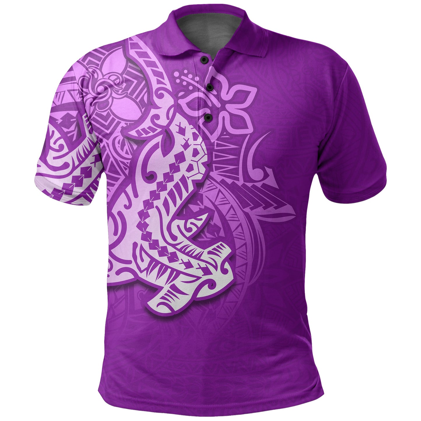 Hammerhead shark Polo Shirt Polynesian Purple Style