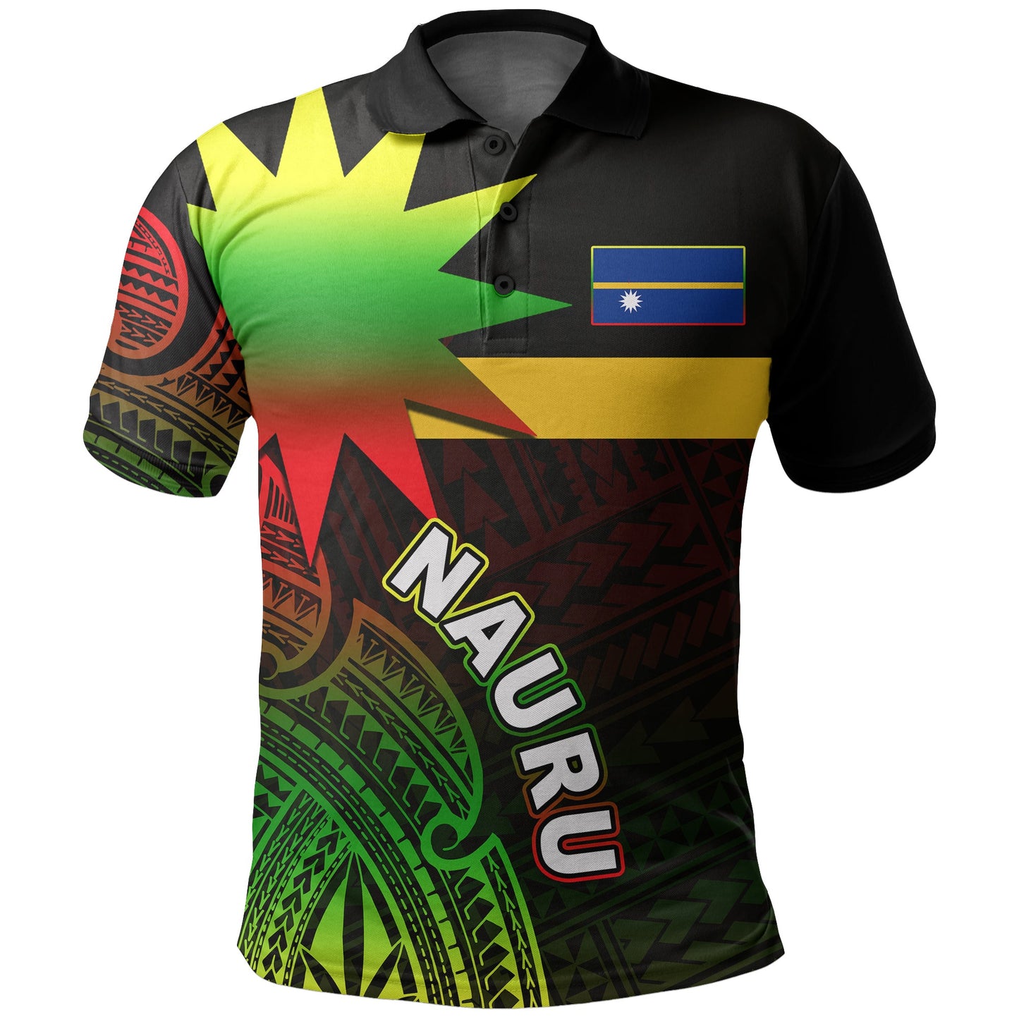 Nauru Polo Shirt Flag In Heart No.3 Printed Shirt