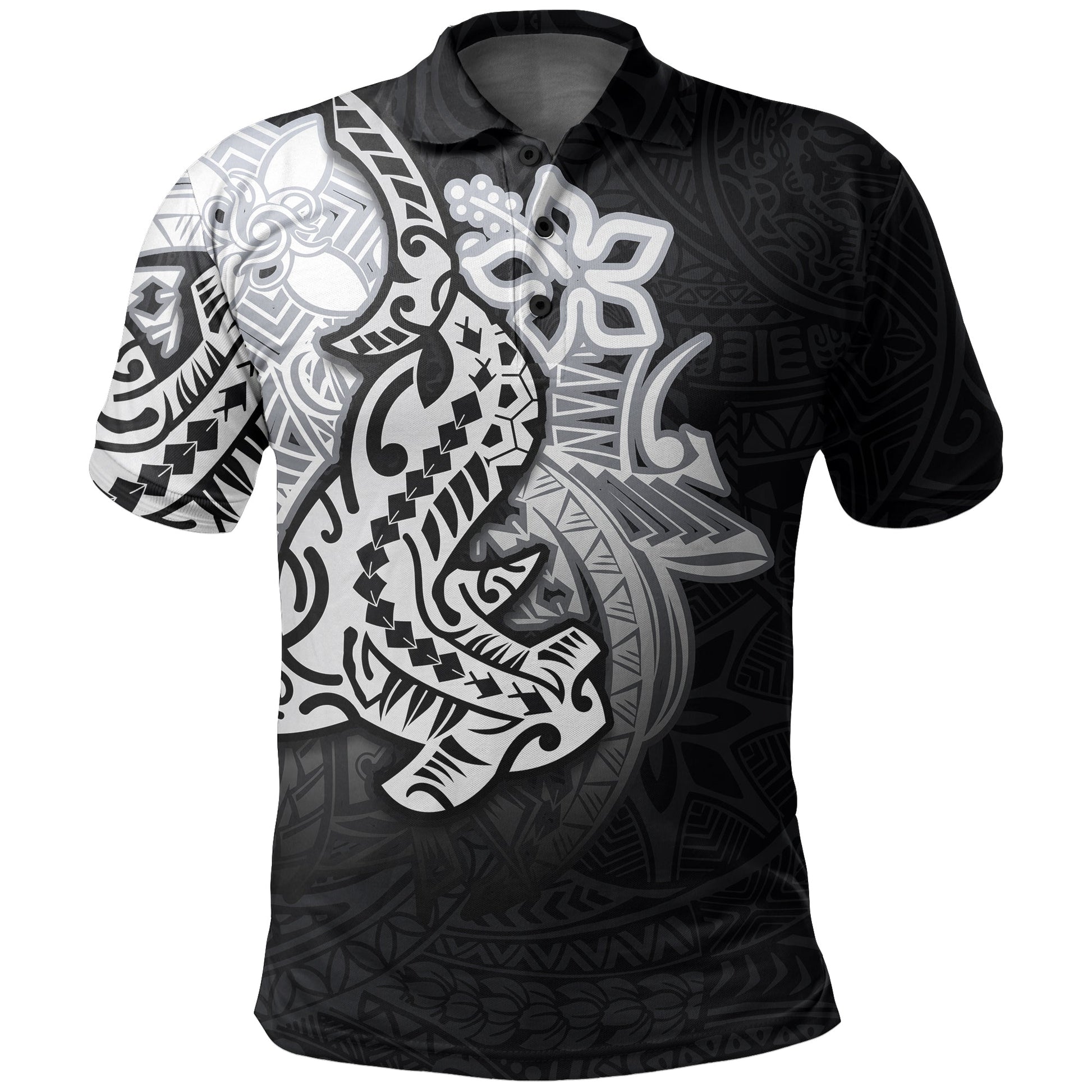 Hammerhead shark Polo Shirt Polynesian Black Style