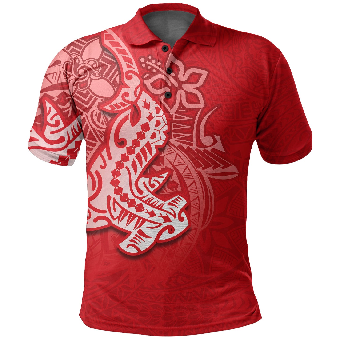 Hammerhead shark Polo Shirt Polynesian Red Style