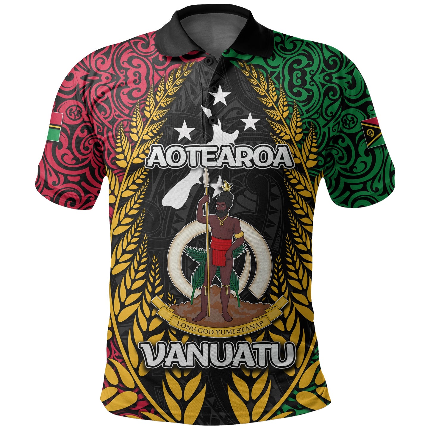 Vanuatu Polo Shirt Mix Maori Aotearoa