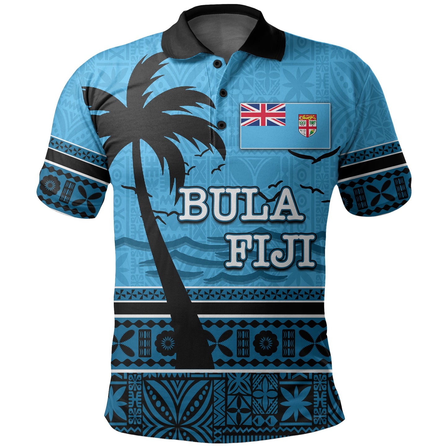 Bula Fiji Polo Shirt Tapa All Over Print Shirt