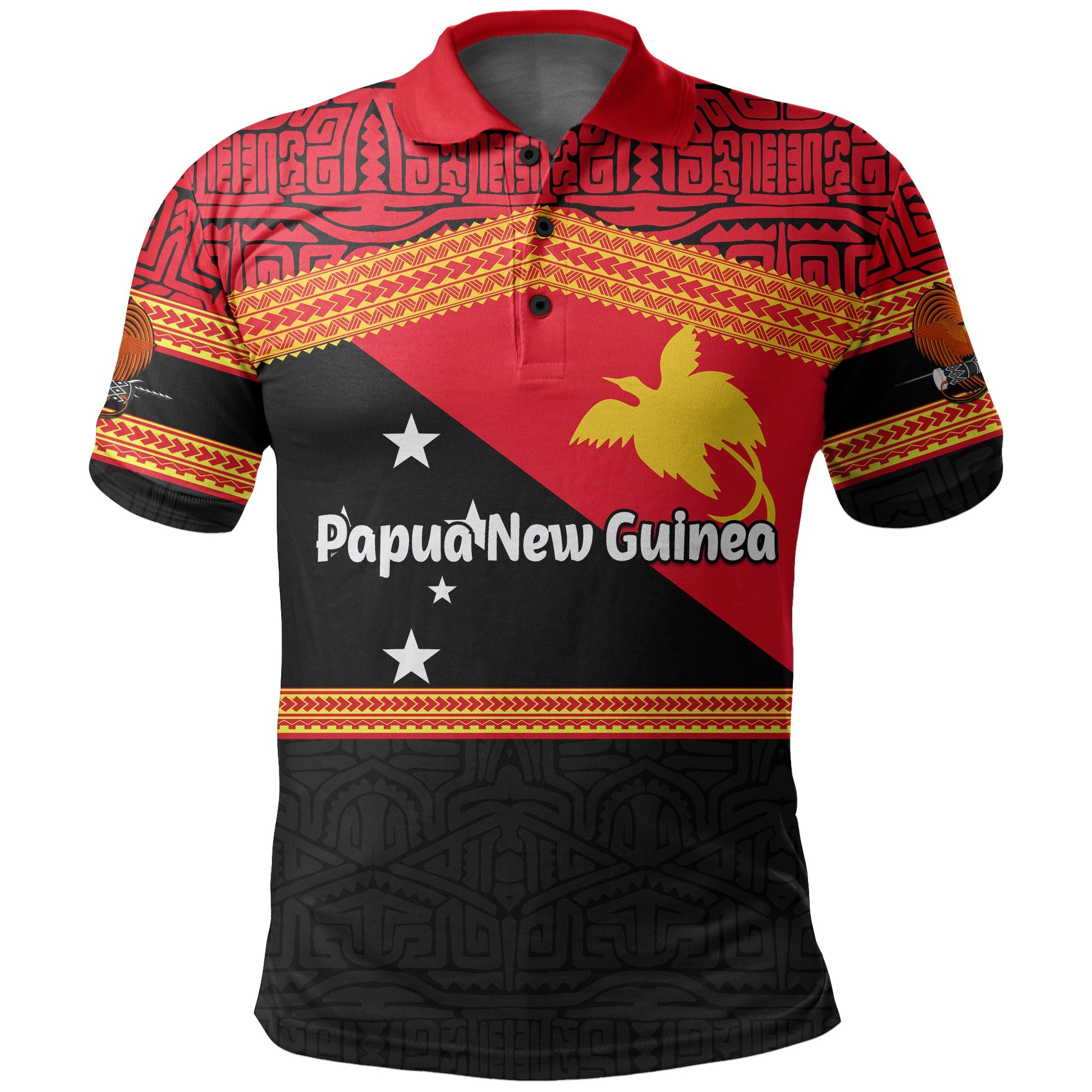 Custom Personalised Papua New Guinea Polo Shirt Flag Style