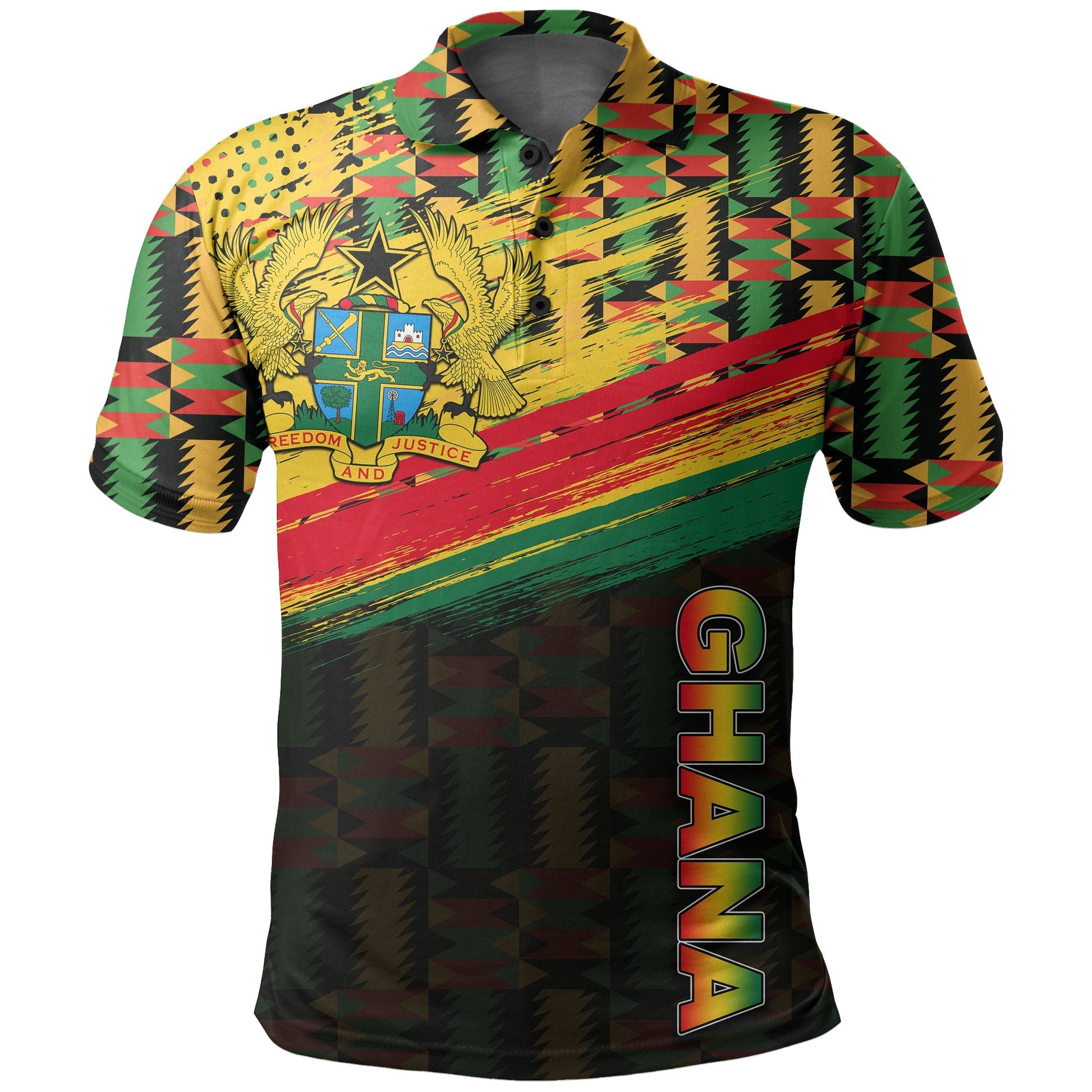Ghana Polo Shirt Polygonal