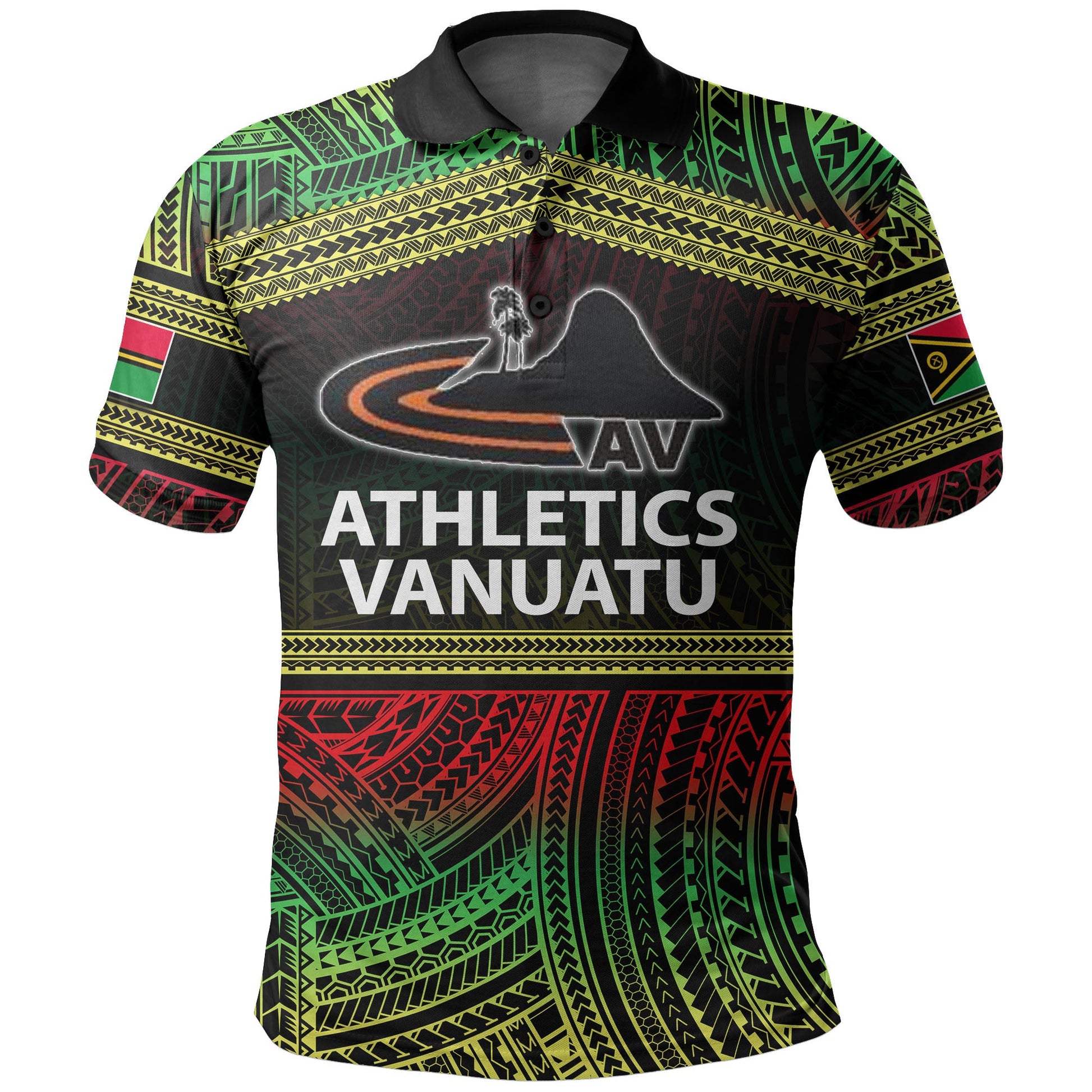Athletics Vanuatu Polo Shirt Of Vanuatu Polynesian Patterns