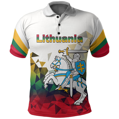 Custom Lithuania Polo Shirt Polygonal Template Style
