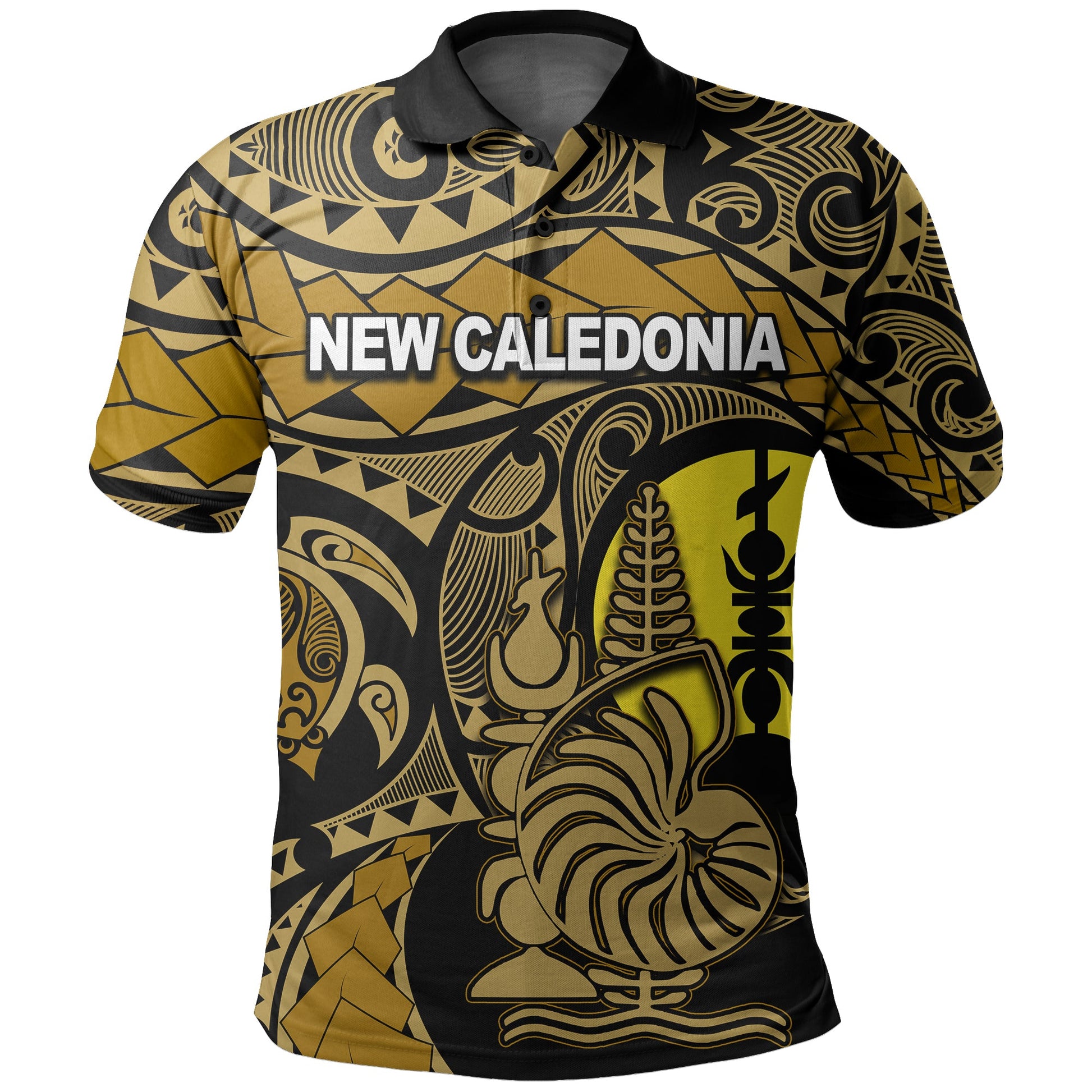 Custom PersonalisedNew Caledonia Polo Shirt Gold Color