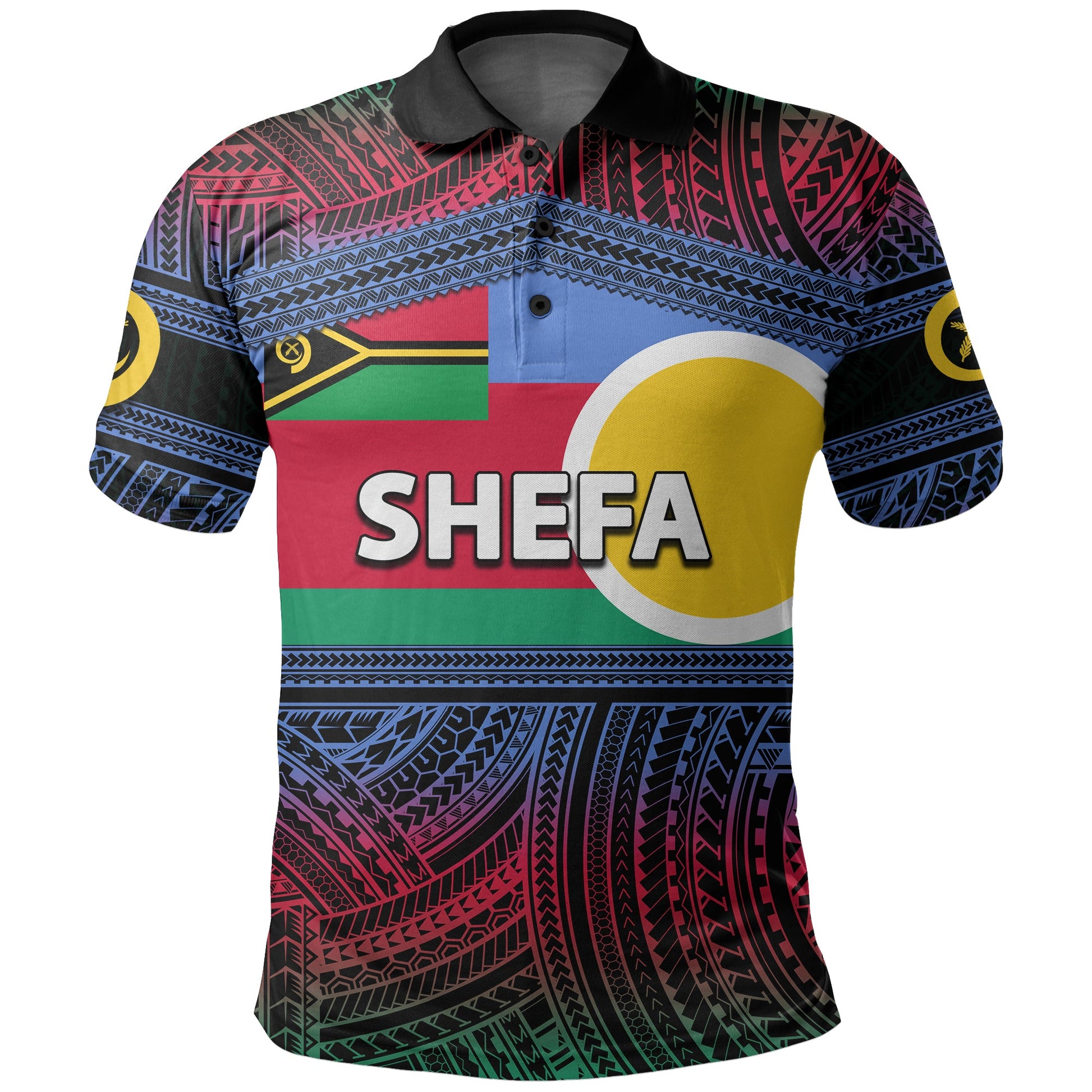 Custom Personalised Shefa Province Polo Shirt Of Vanuatu Polynesian Patterns