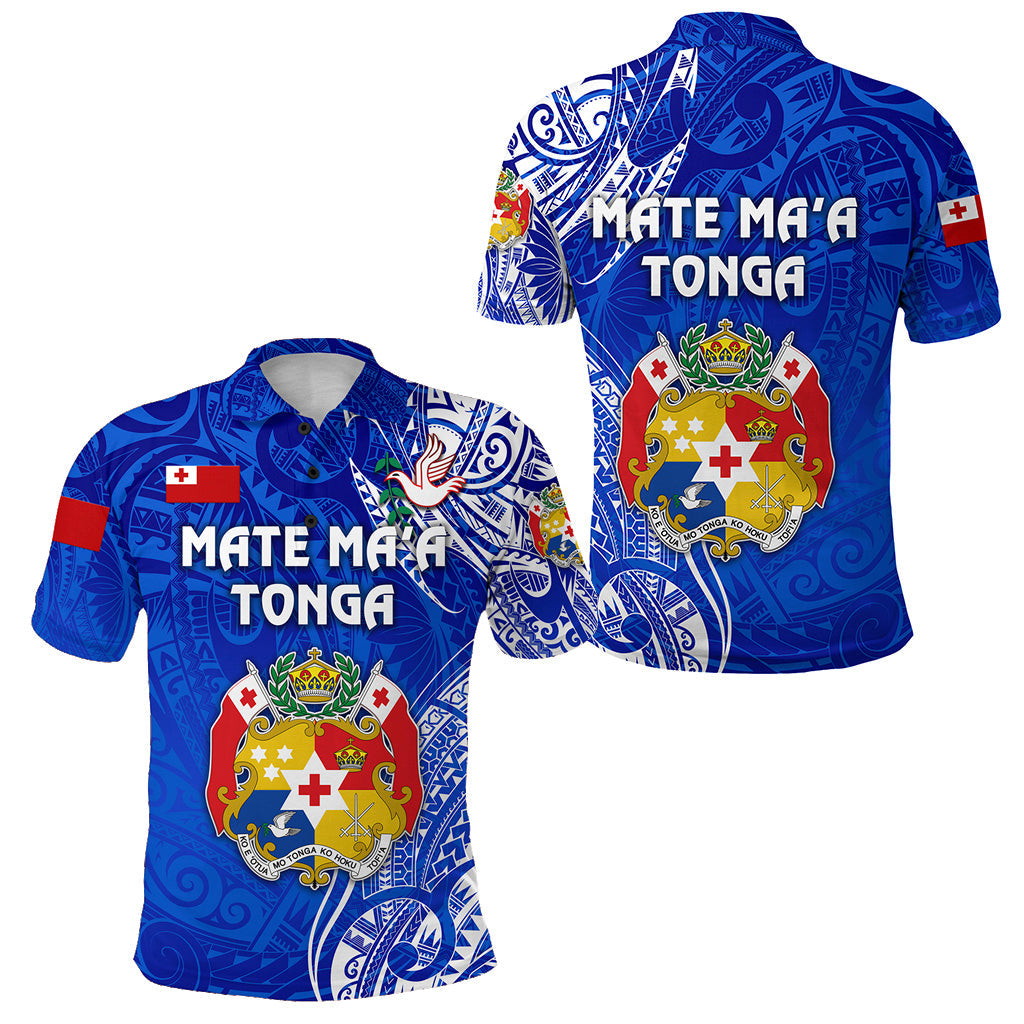 Tonga Coat Of Arms Polo Shirt Simple Vibes - Blue