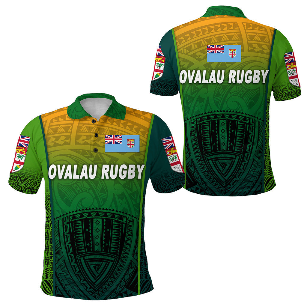 Fiji Ovalau Rugby Polo Shirt Light Green Style