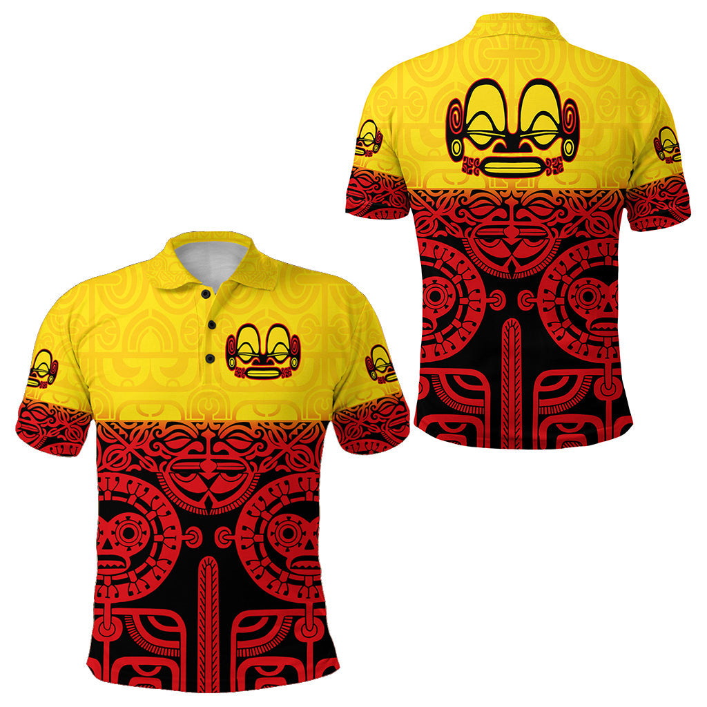 Marquesas Islands Polo Shirt Marquesan Tattoo Special Style - Gradient Red
