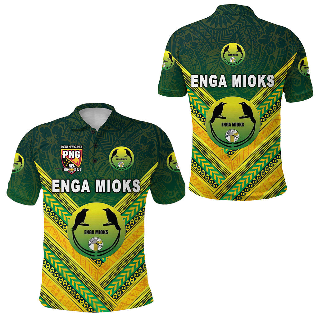 Papua New Guinea Enga Mioks Polo Shirt Rugby Original Style - Green