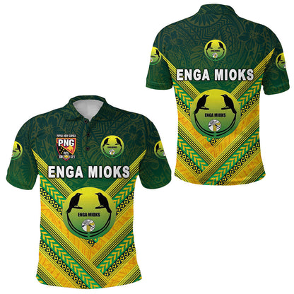 Papua New Guinea Enga Mioks Polo Shirt Rugby Original Style - Green