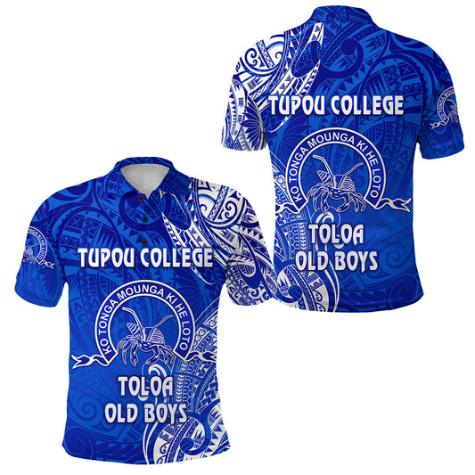 Tonga Tupou College Polo Shirt Toloa Old Boys Simple Vibes - Blue