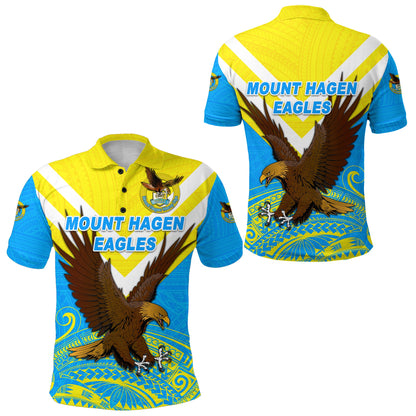 Papua New Guinea Mount Hagen Eagles Polo Shirt Wamp Nga Rugby - Blue