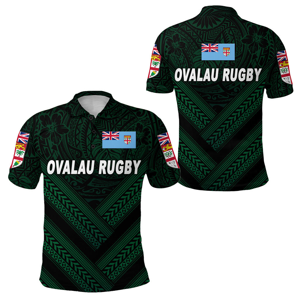Fiji Ovalau Rugby Polo Shirt Dark Green Style