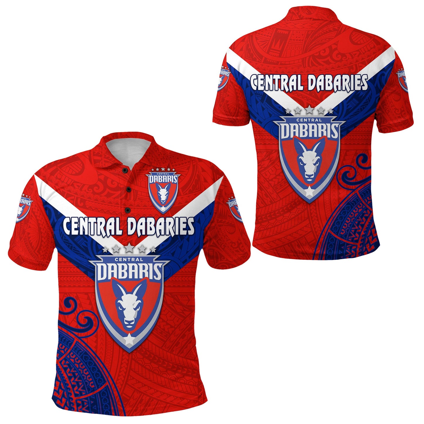 Papua New Guinea Central Dabaries Polo Shirt Rugby - Red