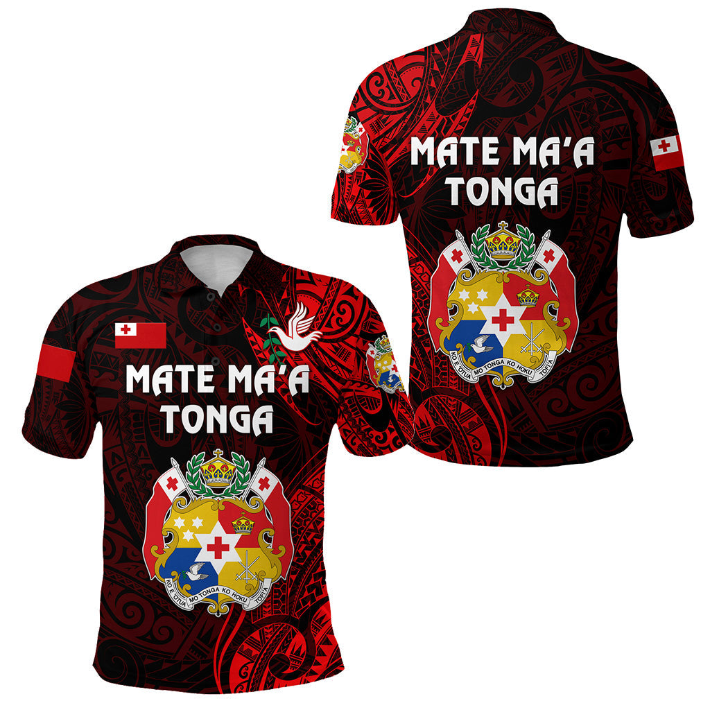 Tonga Coat Of Arms Polo Shirt Simple Vibes - Red