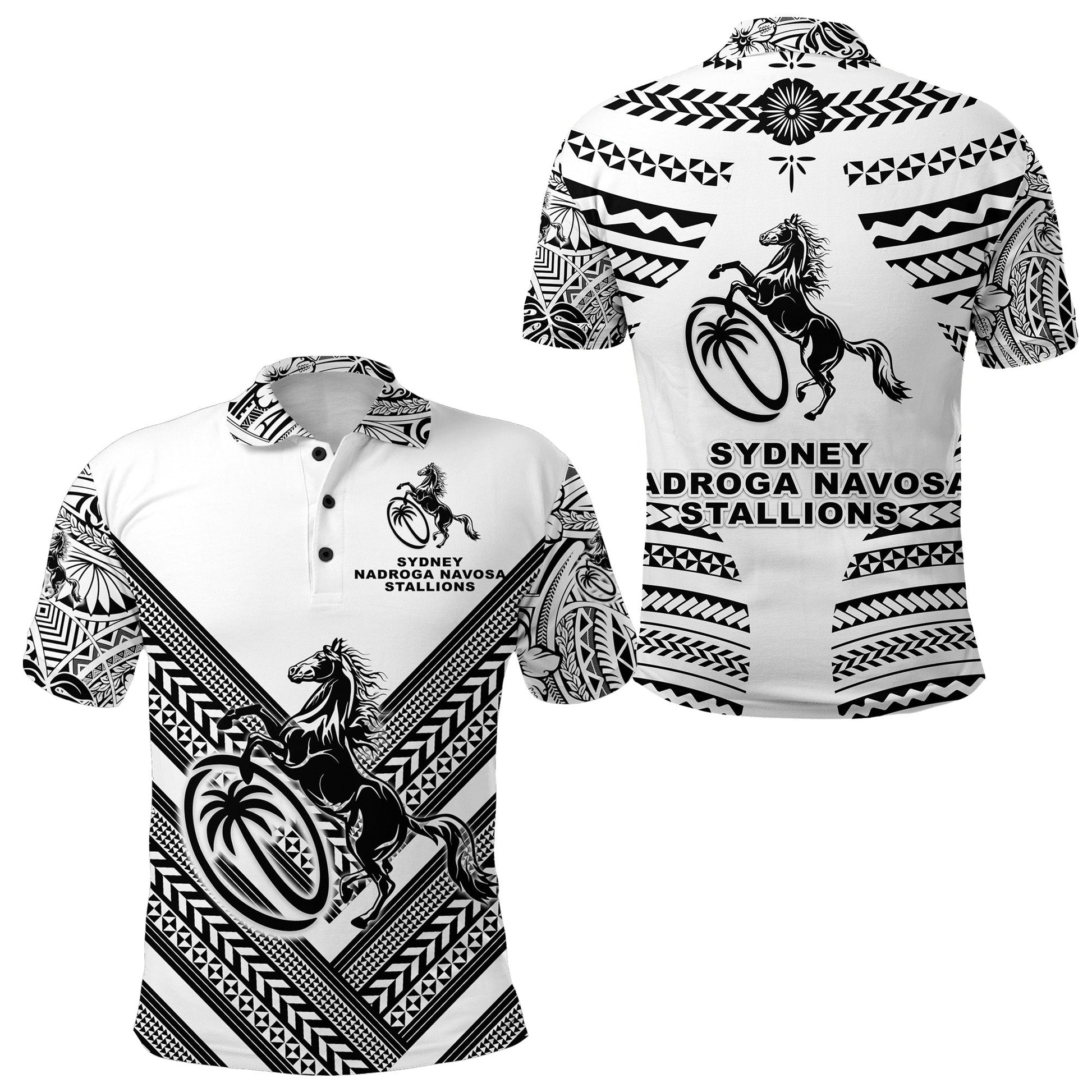 Fiji Rugby Polo Shirt Sydney Nadroga Navosa Stallions Creative Style - White