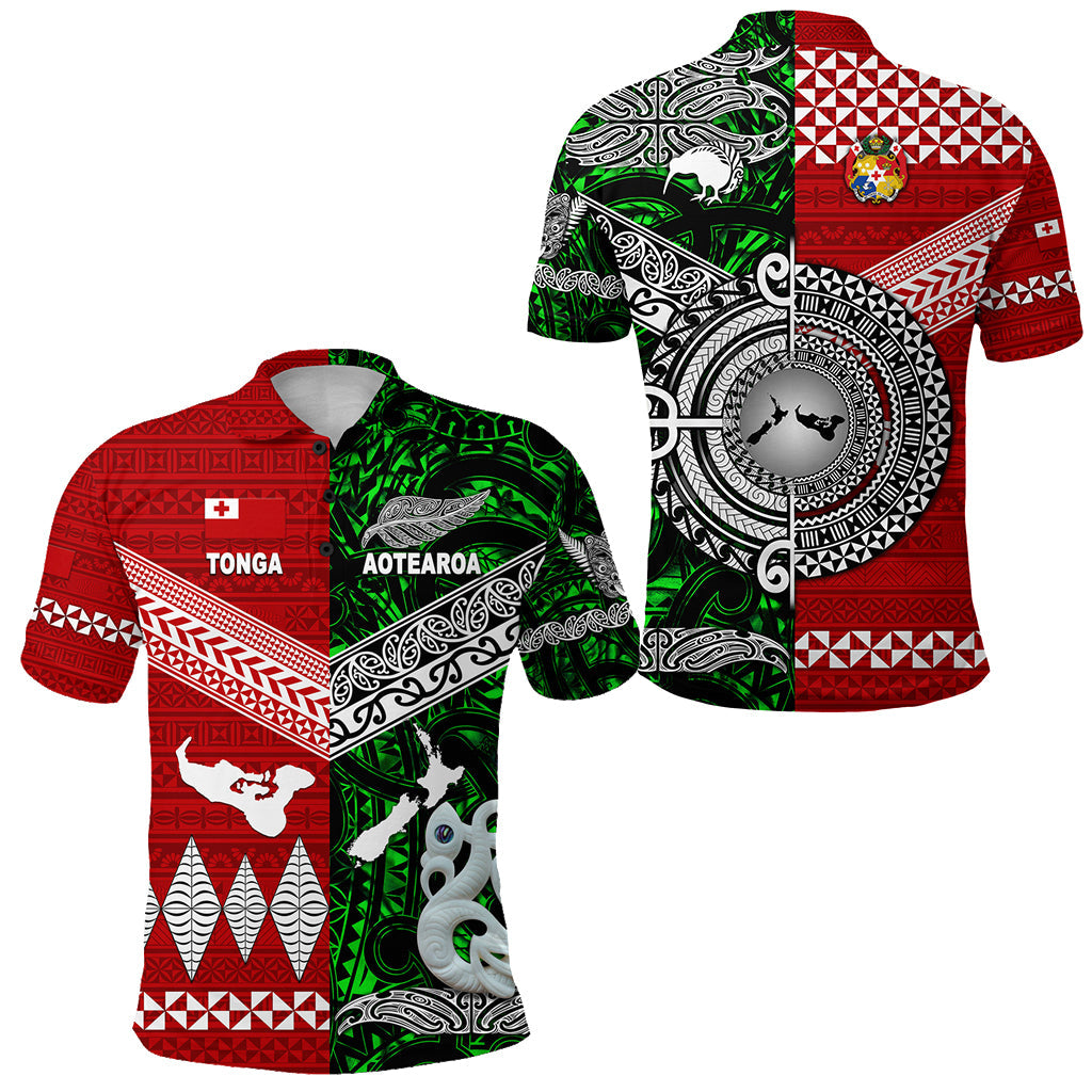 New Zealand Maori Aotearoa Tonga Polynesian Together Polo Shirt - Green