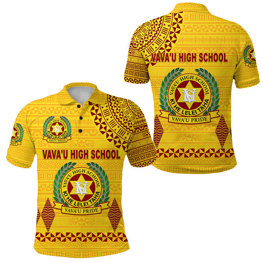 Tonga Vava'u High School Polo Shirt Simple Style - Yellow